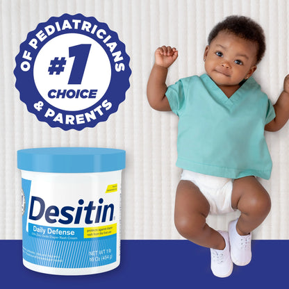 (3 Pack)  Daily Defense Baby Diaper Rash Cream, Butt Paste with 13% Zinc Oxide, 16 Oz
