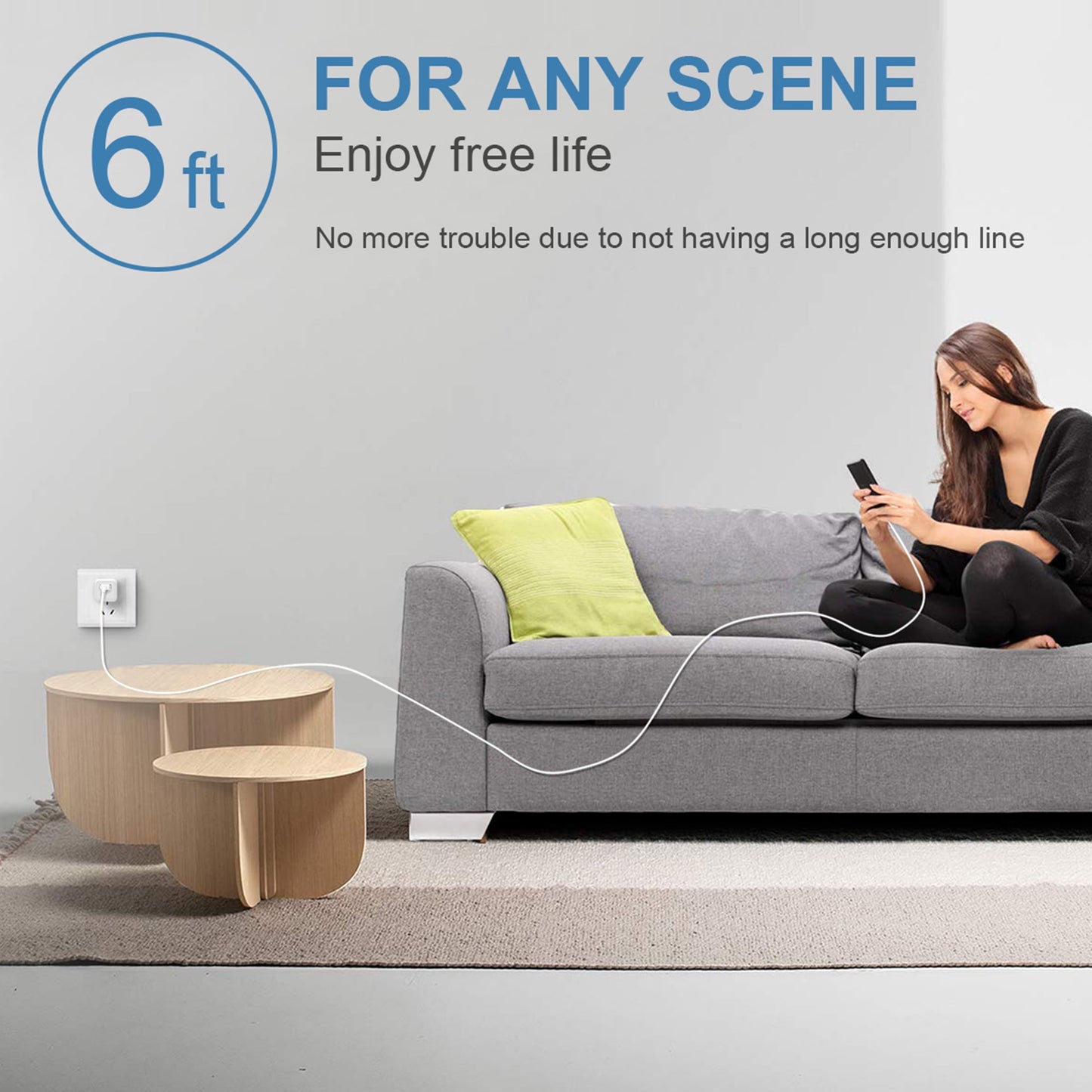 2-Pack Wall Charger with Charging Cable and Plug Adapter for Cell Phones, New