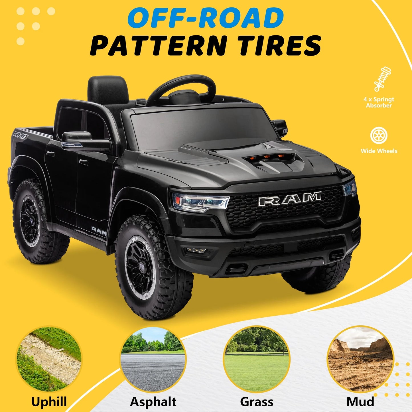Chevrolet Tahoe Kids Ride on Car, 12V Powered Ride on Toy with Remote Control, 4 Wheels Suspension, Safety Belt, MP3 Player, LED Lights, Electric Vehicles for Boys Girls, Black