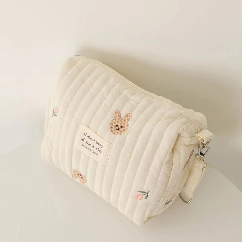 Baby Diaper Bag Cotton Bear Shape Portable Baby Diaper Caddy Organizer Reusable Nappies Stroller Diaper Wet Bag