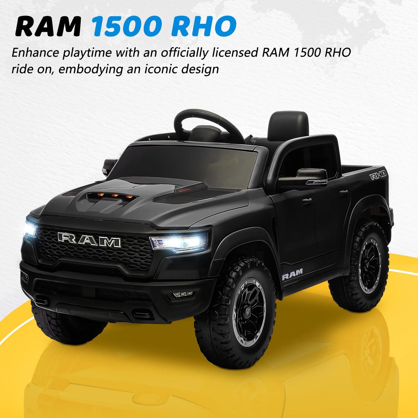 Chevrolet Tahoe Kids Ride on Car, 12V Powered Ride on Toy with Remote Control, 4 Wheels Suspension, Safety Belt, MP3 Player, LED Lights, Electric Vehicles for Boys Girls, Black