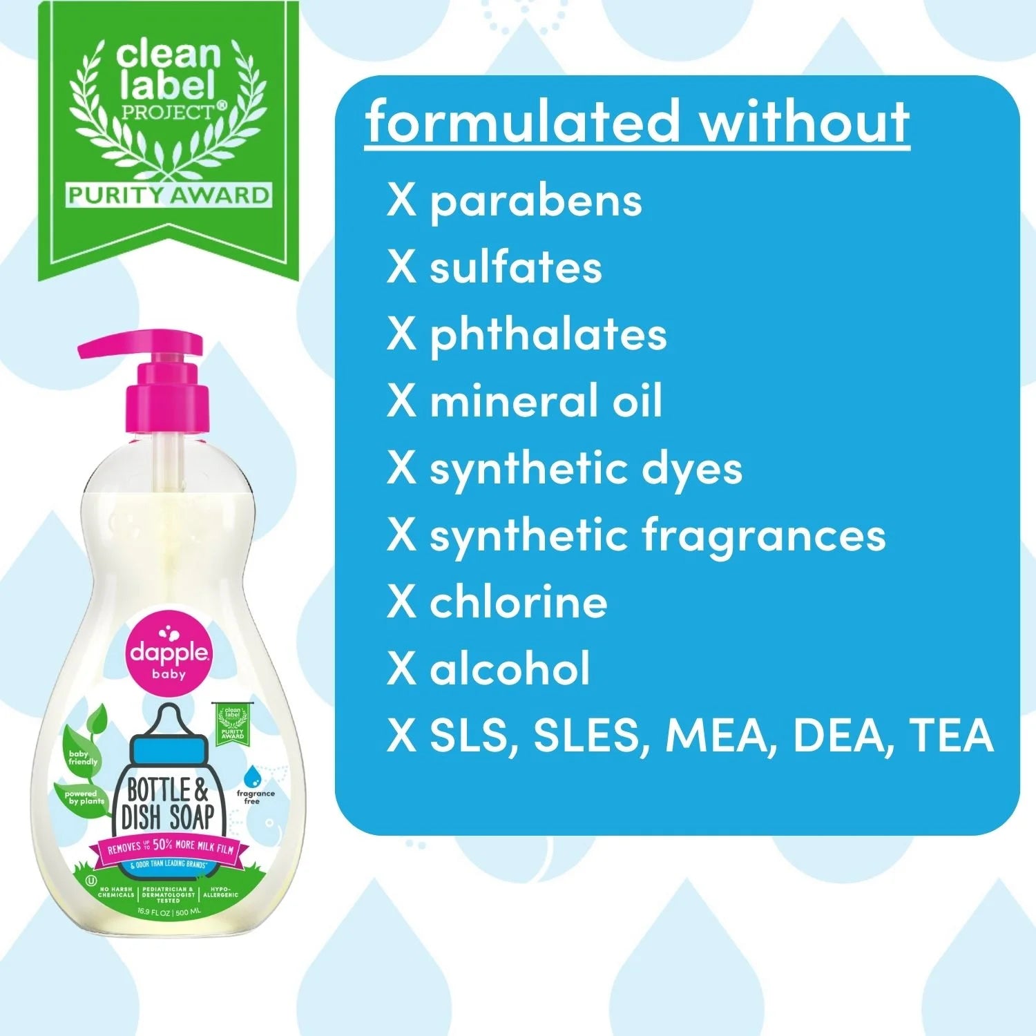 (3 Pack)  Baby Bottle and Dish Soap for Baby Products, Fragrance-Free, 16.9 Fl Oz