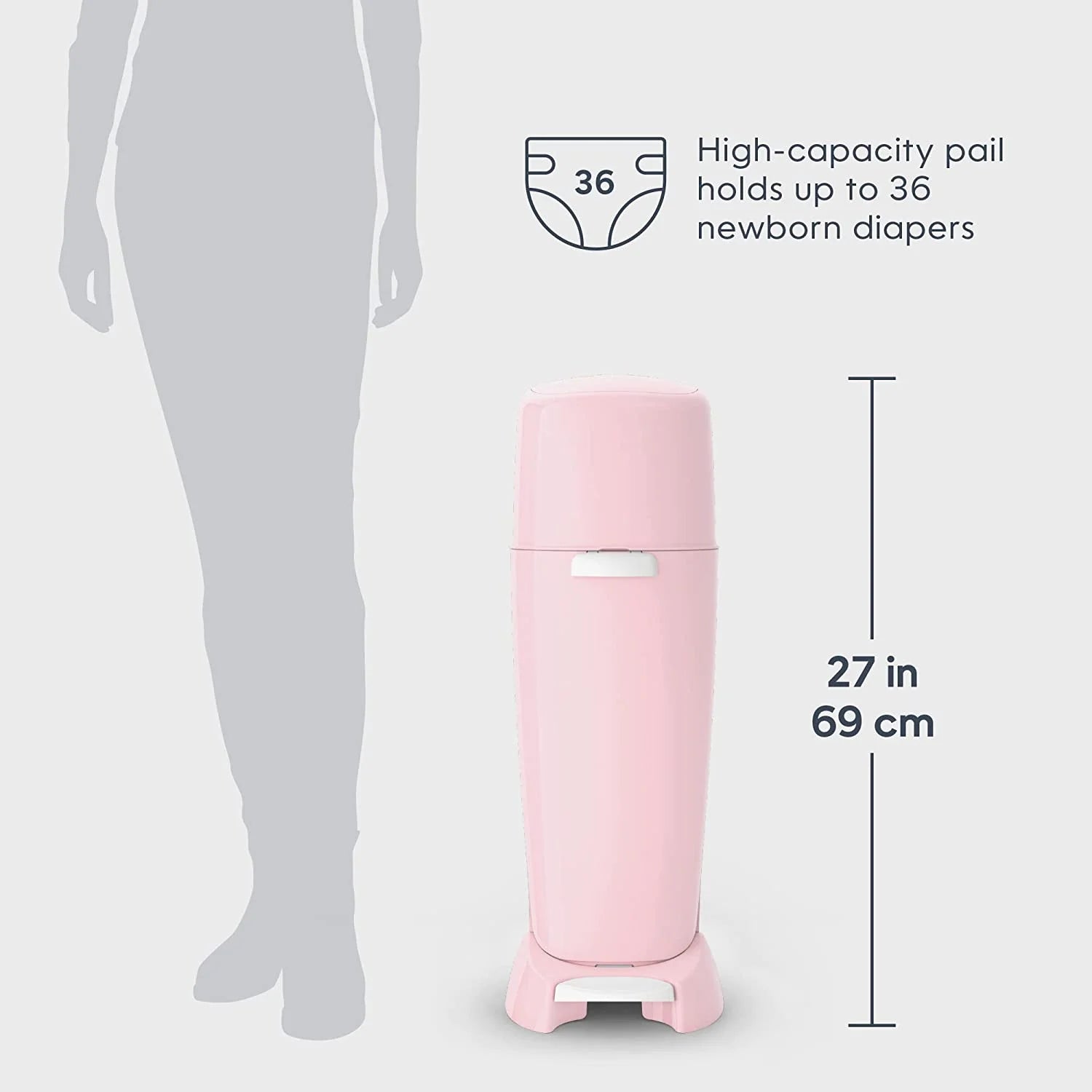 Complete Pail,Pink, 1 Diaper Pail,1 round Refill - 270 Ct,1 Filter