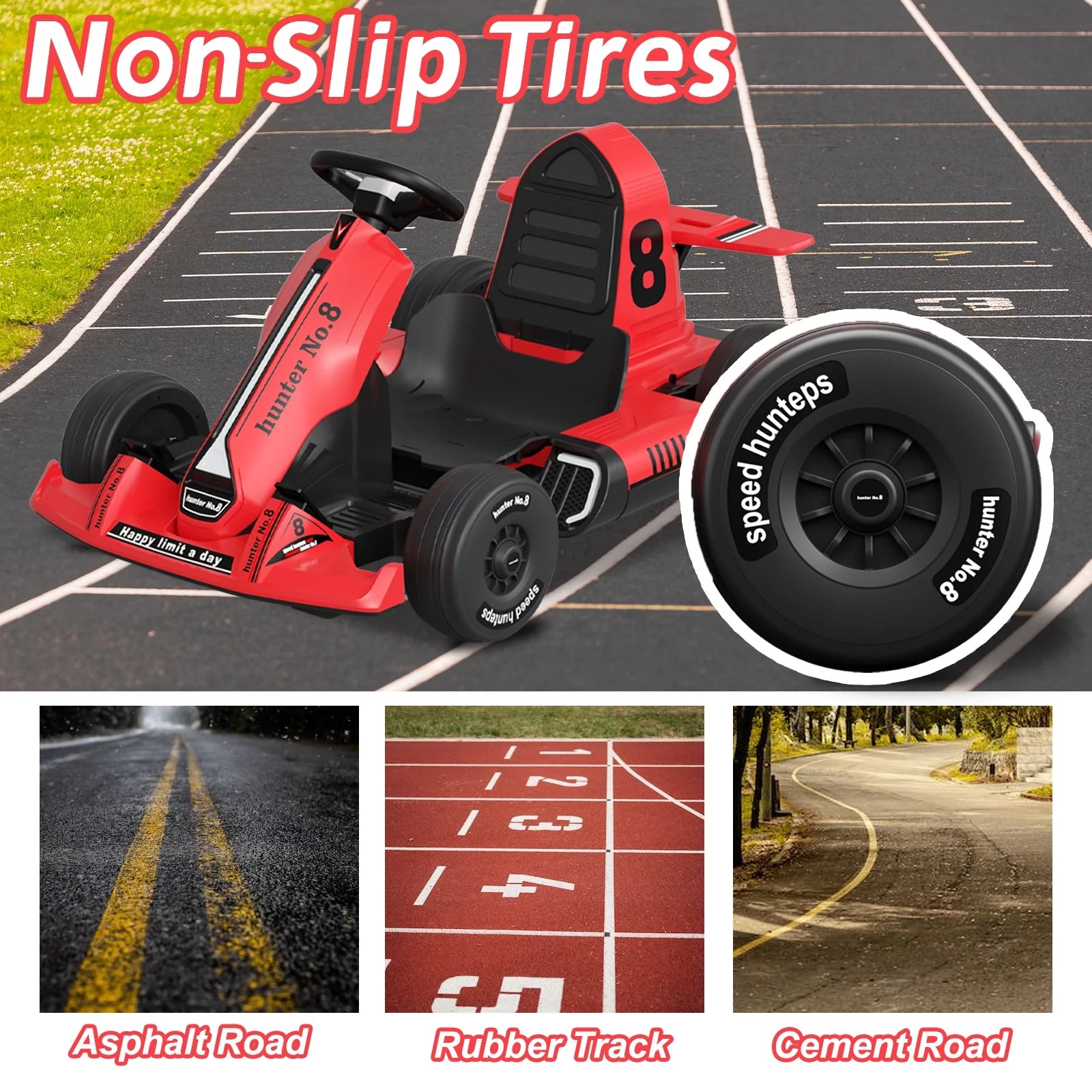 12V Electric Vehicles, Outdoor Race Pedal Go Karting Car for Kids Adults, Remote Control Powered Ride on Toys