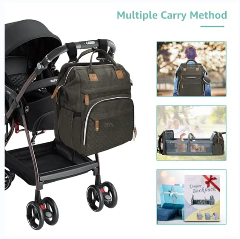 Diaper Bag Backpack, Baby Diaper Bags, Baby Shower Gifts, with Portable Diaper Pad