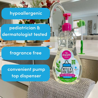 (3 Pack)  Baby Bottle and Dish Soap for Baby Products, Fragrance-Free, 16.9 Fl Oz