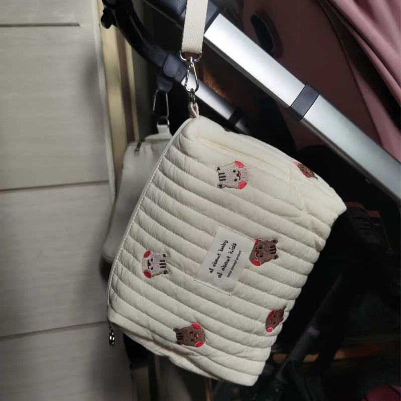 Baby Diaper Bag Cotton Bear Shape Portable Baby Diaper Caddy Organizer Reusable Nappies Stroller Diaper Wet Bag