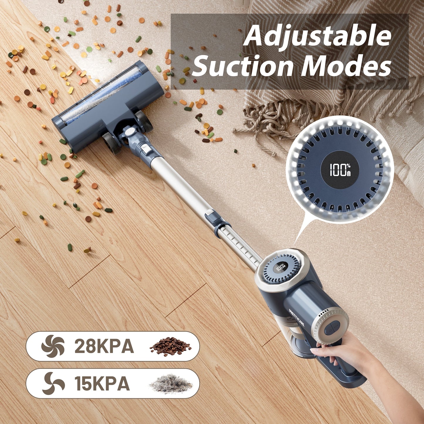 Cordless Stick Vacuum Cleaner Lightweight Upright for Carpet Hard Floor Pet Hair W200