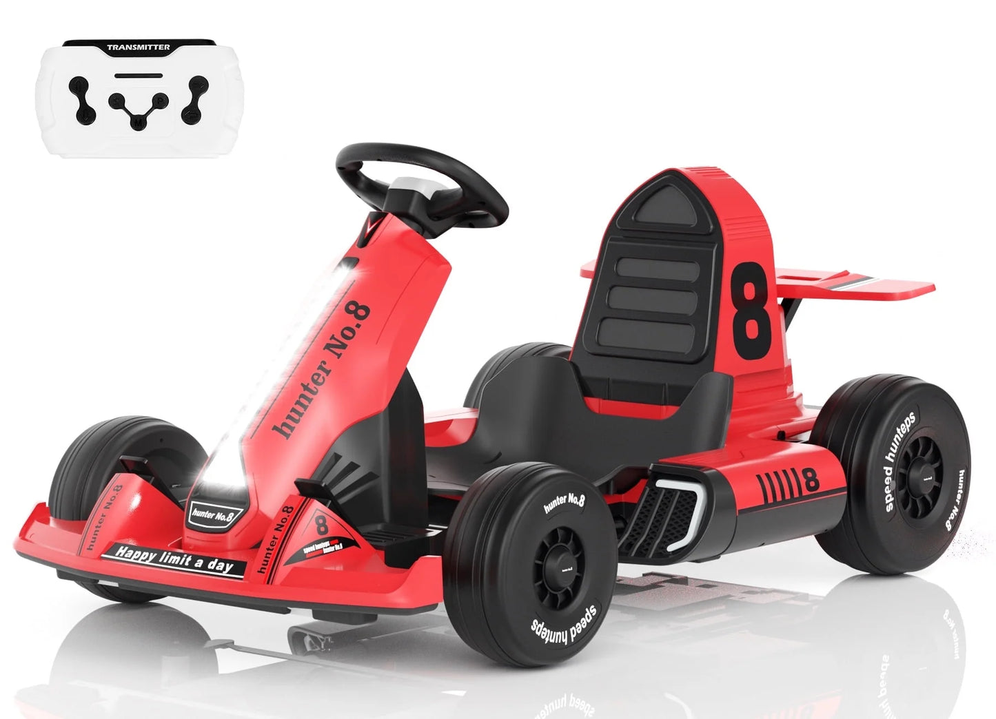 12V Electric Vehicles, Outdoor Race Pedal Go Karting Car for Kids Adults, Remote Control Powered Ride on Toys