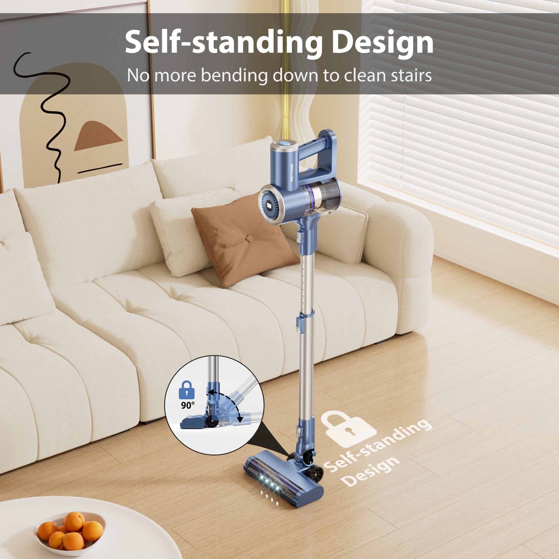Cordless Stick Vacuum Cleaner Lightweight Upright for Carpet Hard Floor Pet Hair W200