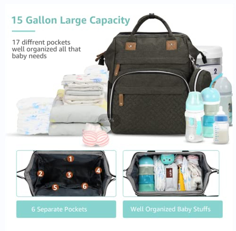 Diaper Bag Backpack, Baby Diaper Bags, Baby Shower Gifts, with Portable Diaper Pad
