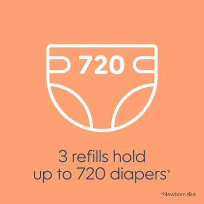 Diaper Pail Refills, Clean Laundry Scent, 3 Pack, 720 Count