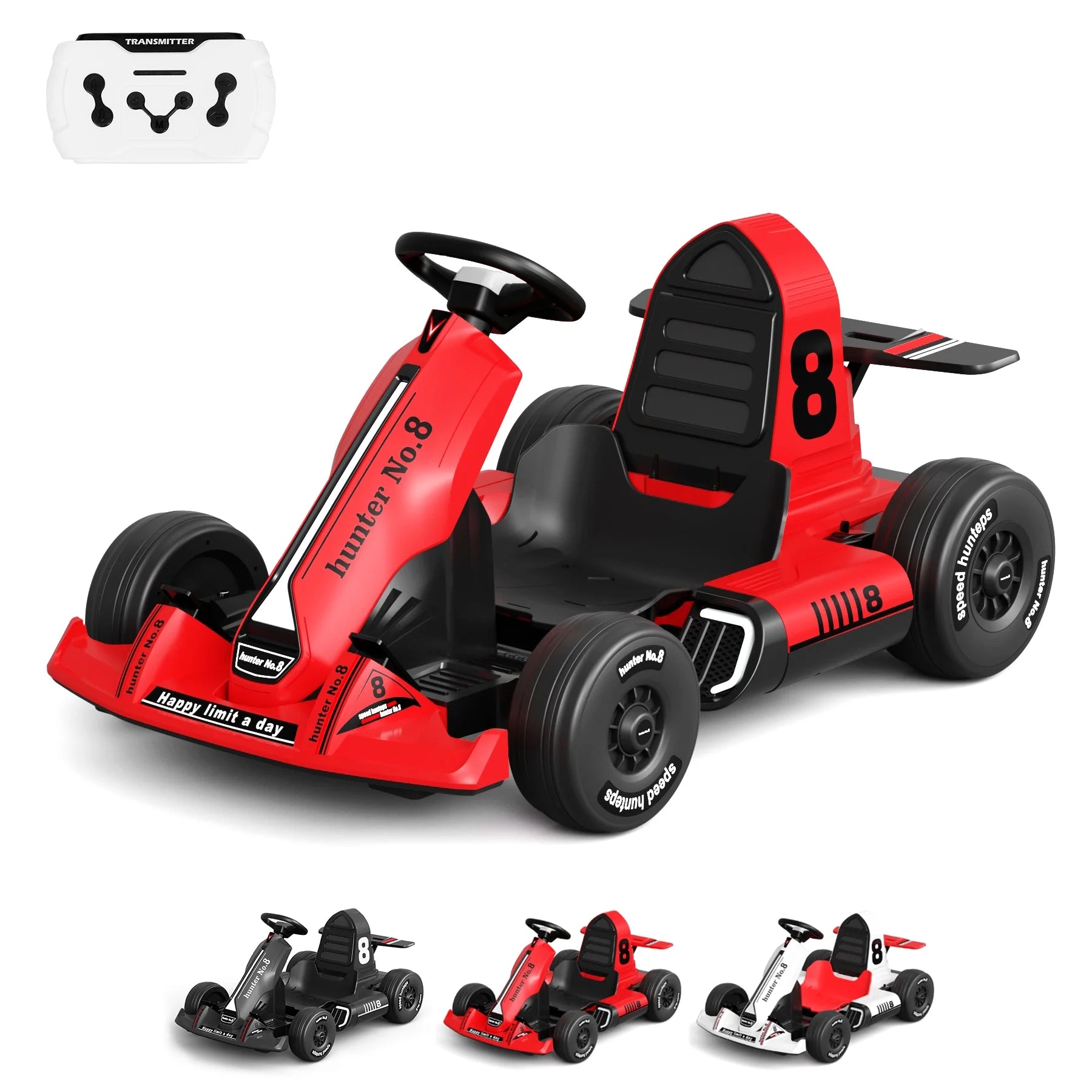 12V Electric Vehicles, Outdoor Race Pedal Go Karting Car for Kids Adults, Remote Control Powered Ride on Toys