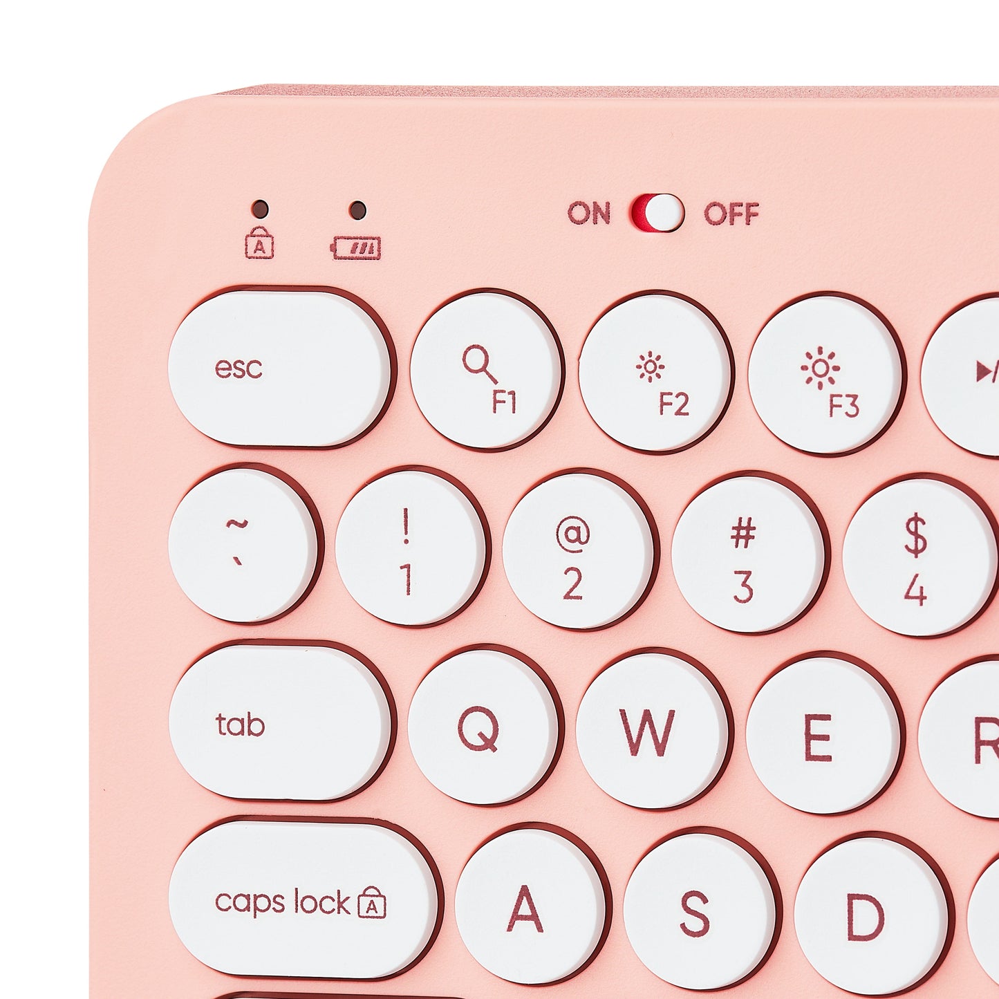 Mini Wireless Office Keyboard with USB Receiver, Pearl Blush Pink