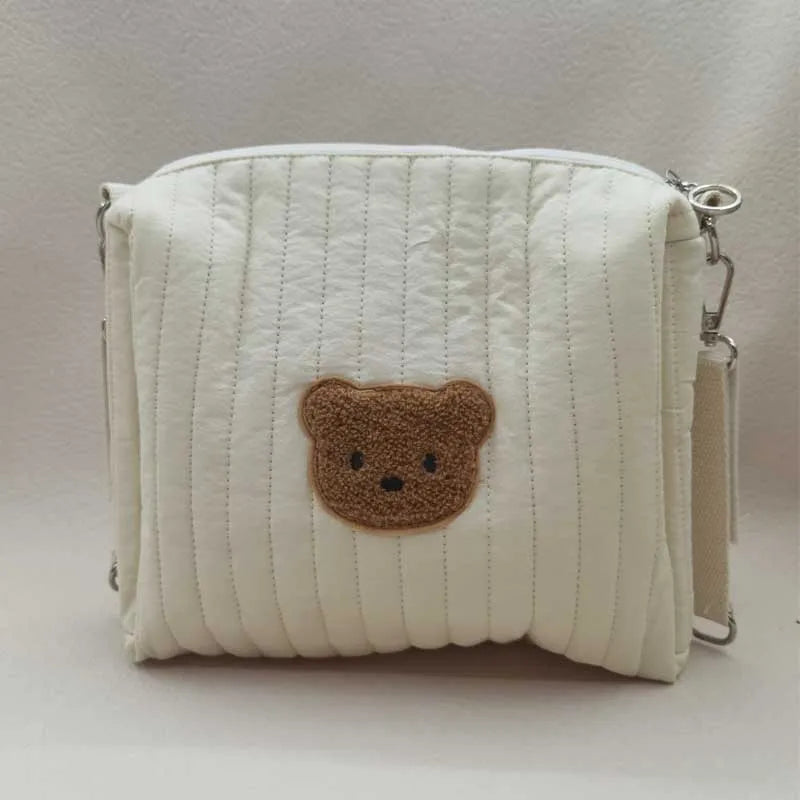 Baby Diaper Bag Cotton Bear Shape Portable Baby Diaper Caddy Organizer Reusable Nappies Stroller Diaper Wet Bag