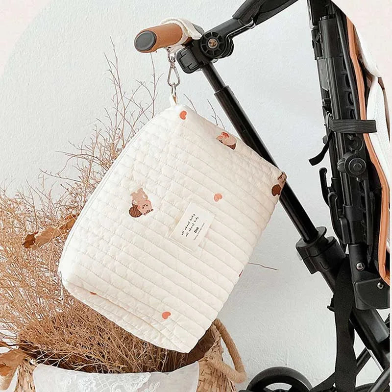 Baby Diaper Bag Cotton Bear Shape Portable Baby Diaper Caddy Organizer Reusable Nappies Stroller Diaper Wet Bag