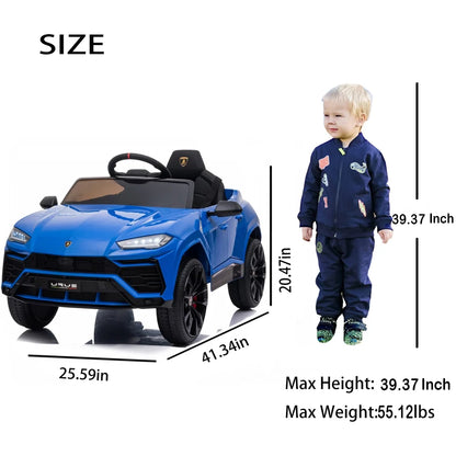 Lamborghini 12V Kids Electric Cars, Battery Powered Ride on Cars with Remote Control, Toddler Ride on Toys for 3+Years Olds Girls Boys, Blue
