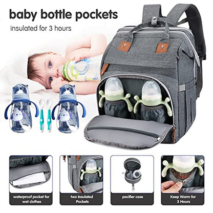 Diaper Bag Backpack, Baby Diaper Bags, Baby Shower Gifts, with Portable Diaper Pad