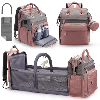 Diaper Bag Backpack, Baby Diaper Bags, Baby Shower Gifts, with Portable Diaper Pad