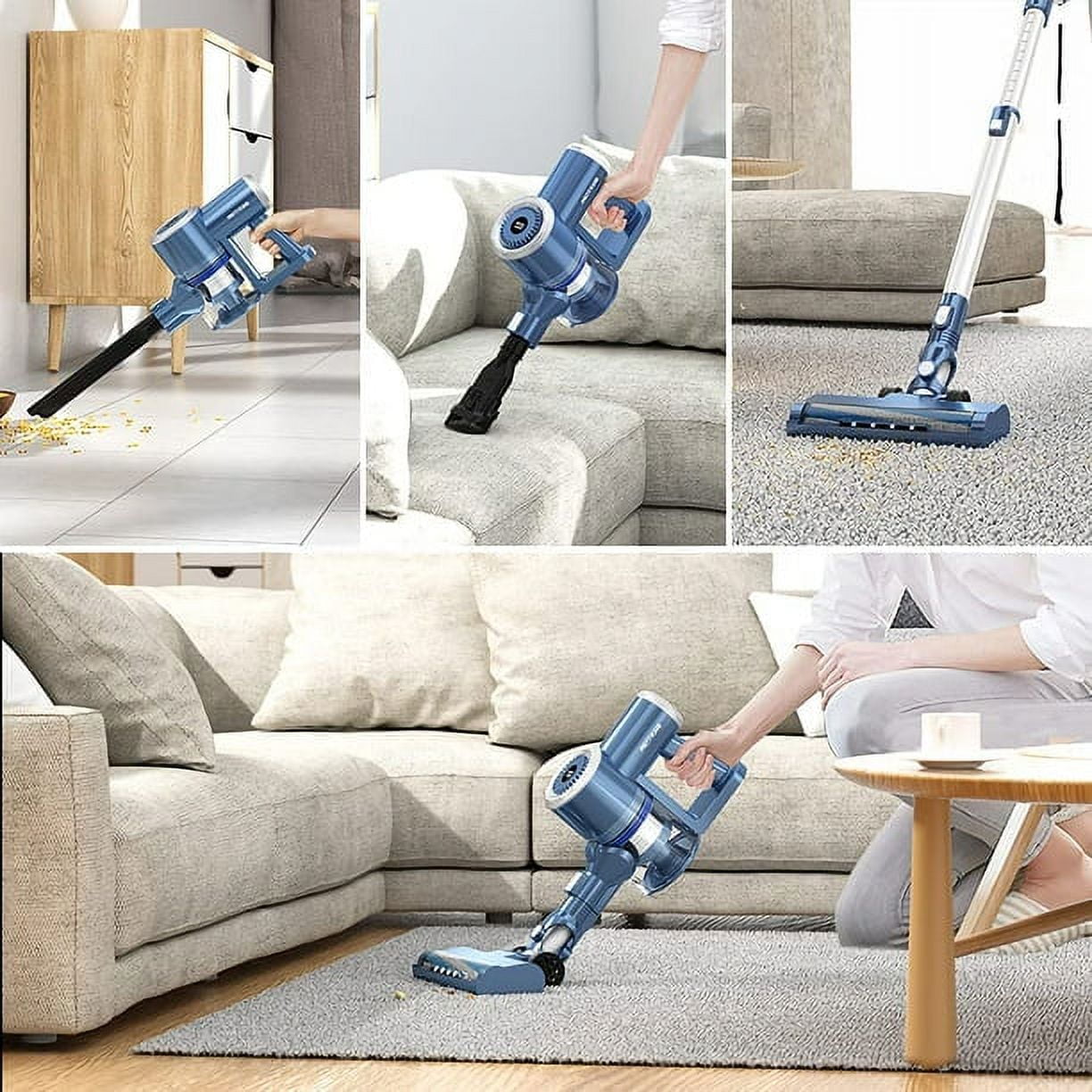 Cordless Stick Vacuum Cleaner Lightweight Upright for Carpet Hard Floor Pet Hair W200