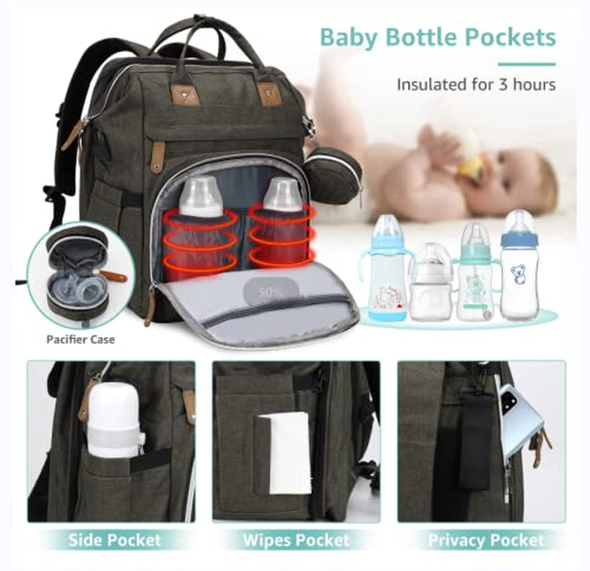 Diaper Bag Backpack, Baby Diaper Bags, Baby Shower Gifts, with Portable Diaper Pad