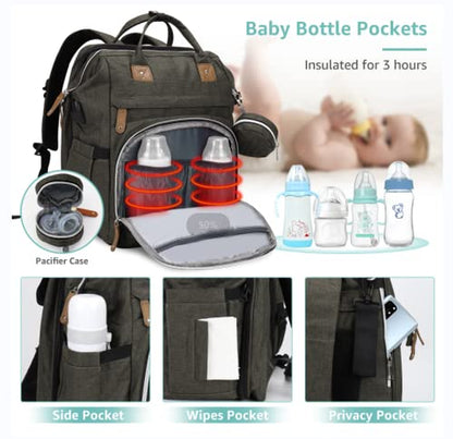 Diaper Bag Backpack, Baby Diaper Bags, Baby Shower Gifts, with Portable Diaper Pad