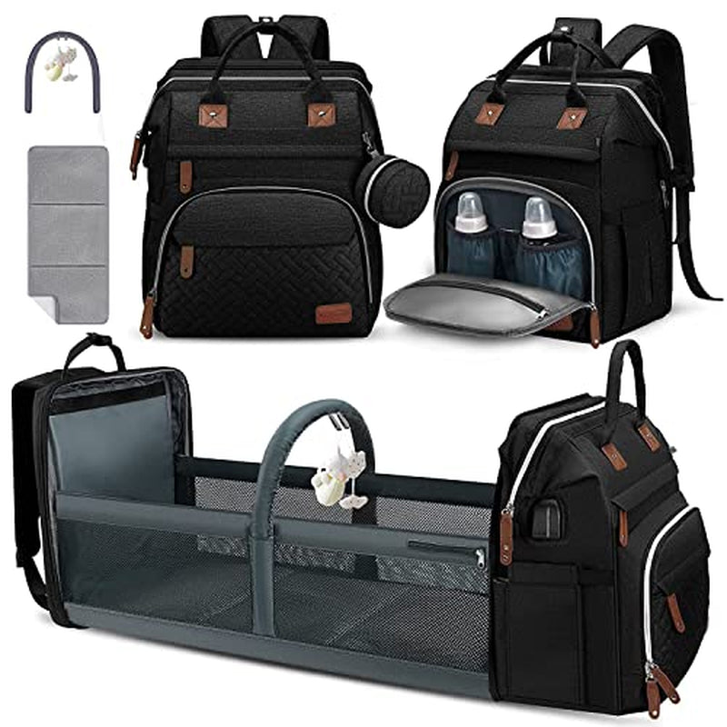 Diaper Bag Backpack, Baby Diaper Bags, Baby Shower Gifts, with Portable Diaper Pad