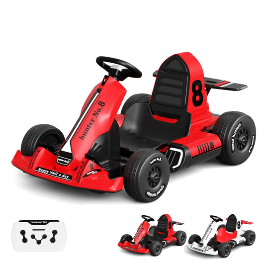 12V Electric Vehicles, Outdoor Race Pedal Go Karting Car for Kids Adults, Remote Control Powered Ride on Toys