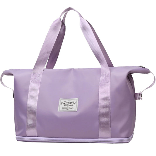 Weekender Bags for Women, Travel Bag Carry on Gym Bag, Travel Duffle Bag with Wet Dry Pocket/Front Phone Pocket/Trolley Sleeve Pocket, Purple