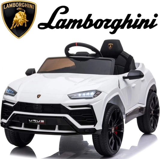 Lamborghini 12V Kids Electric Cars, Battery Powered Ride on Cars with Remote Control, Toddler Ride on Toys for 3+Years Olds Girls Boys, White