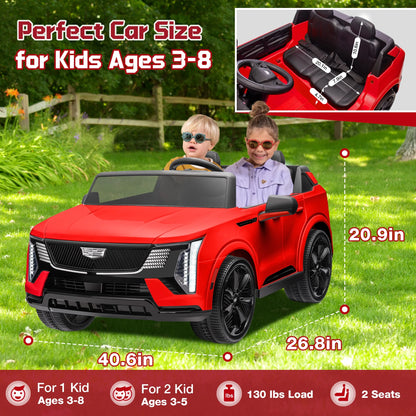 Cadillac Escalade IQ 24V Kids Ride on Car, 2 Seater Battery Powered Electric Vehicle W/ Remote Control(Red)