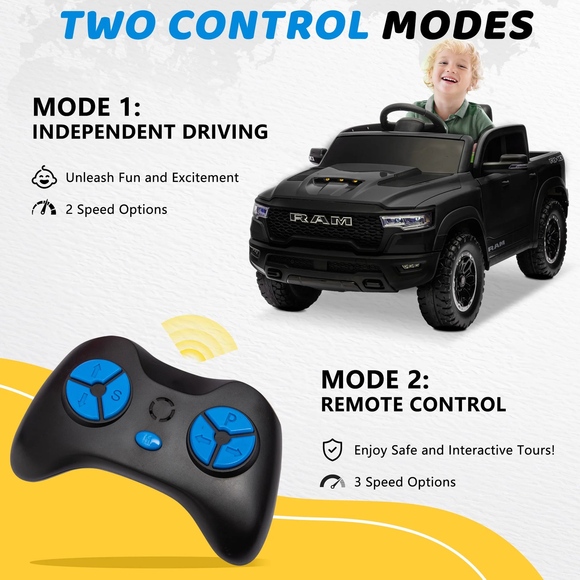 Chevrolet Tahoe Kids Ride on Car, 12V Powered Ride on Toy with Remote Control, 4 Wheels Suspension, Safety Belt, MP3 Player, LED Lights, Electric Vehicles for Boys Girls, Black