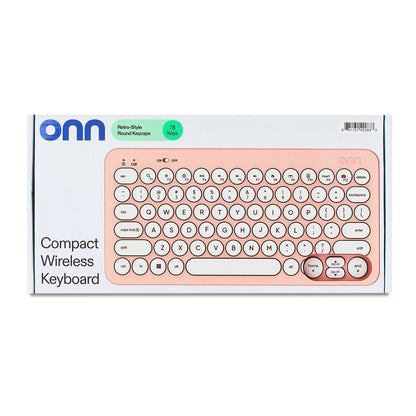 Mini Wireless Office Keyboard with USB Receiver, Pearl Blush Pink