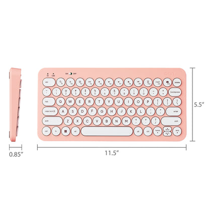 Mini Wireless Office Keyboard with USB Receiver, Pearl Blush Pink