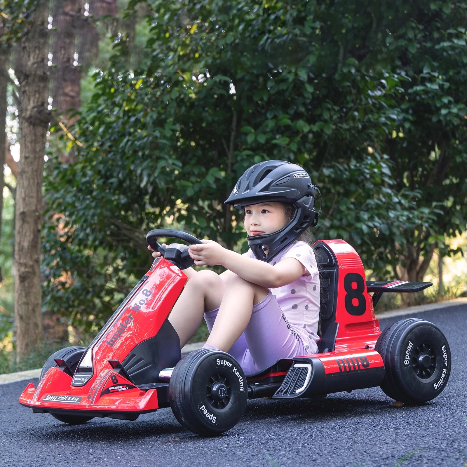 12V Electric Vehicles, Outdoor Race Pedal Go Karting Car for Kids Adults, Remote Control Powered Ride on Toys