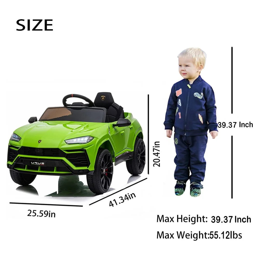 Lamborghini 12V Kids Electric Cars, Battery Powered Ride on Cars with Remote Control, Toddler Ride on Toys for 3+Years Olds Girls Boys, Green