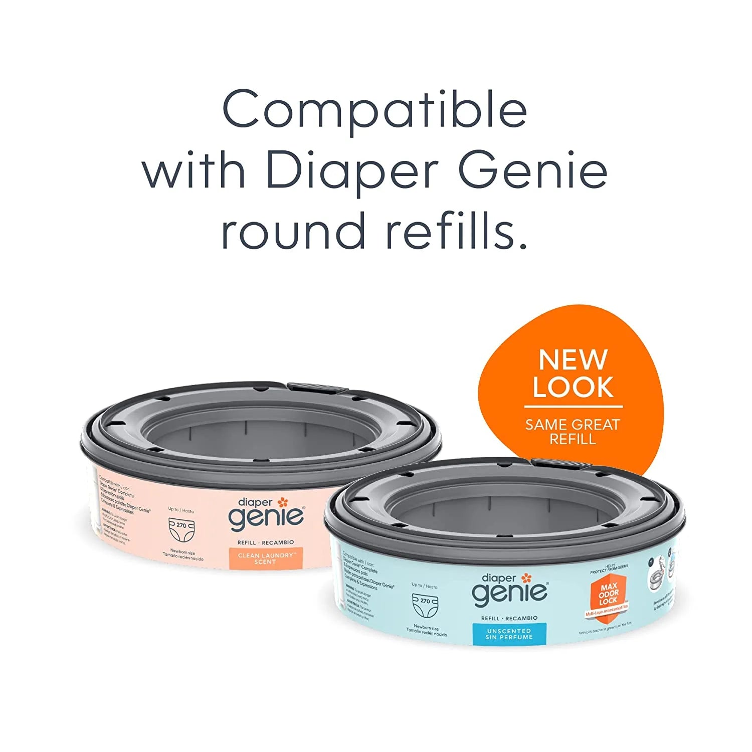 Complete Pail,Pink, 1 Diaper Pail,1 round Refill - 270 Ct,1 Filter