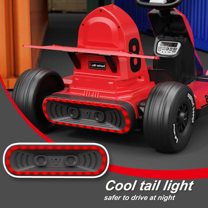 12V Electric Vehicles, Outdoor Race Pedal Go Karting Car for Kids Adults, Remote Control Powered Ride on Toys
