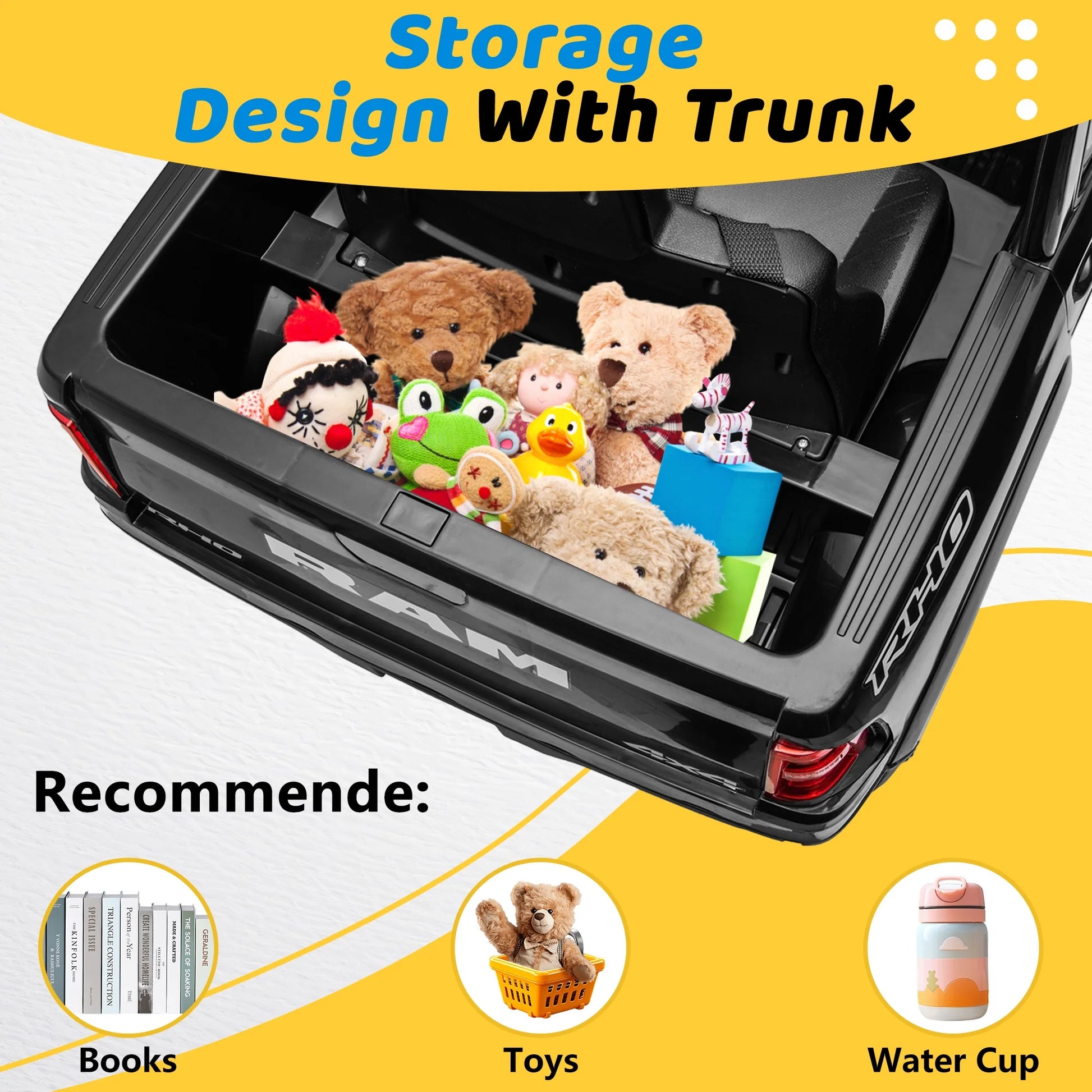Chevrolet Tahoe Kids Ride on Car, 12V Powered Ride on Toy with Remote Control, 4 Wheels Suspension, Safety Belt, MP3 Player, LED Lights, Electric Vehicles for Boys Girls, Black