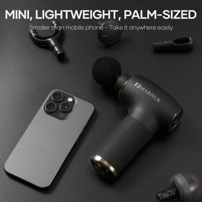 Mini Massage Gun with Brushless Motor Portable Handheld Deep Tissue Massager, Light & Palm-Size & Quiet, Black