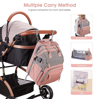 Diaper Bag Backpack, Baby Diaper Bags, Baby Shower Gifts, with Portable Diaper Pad