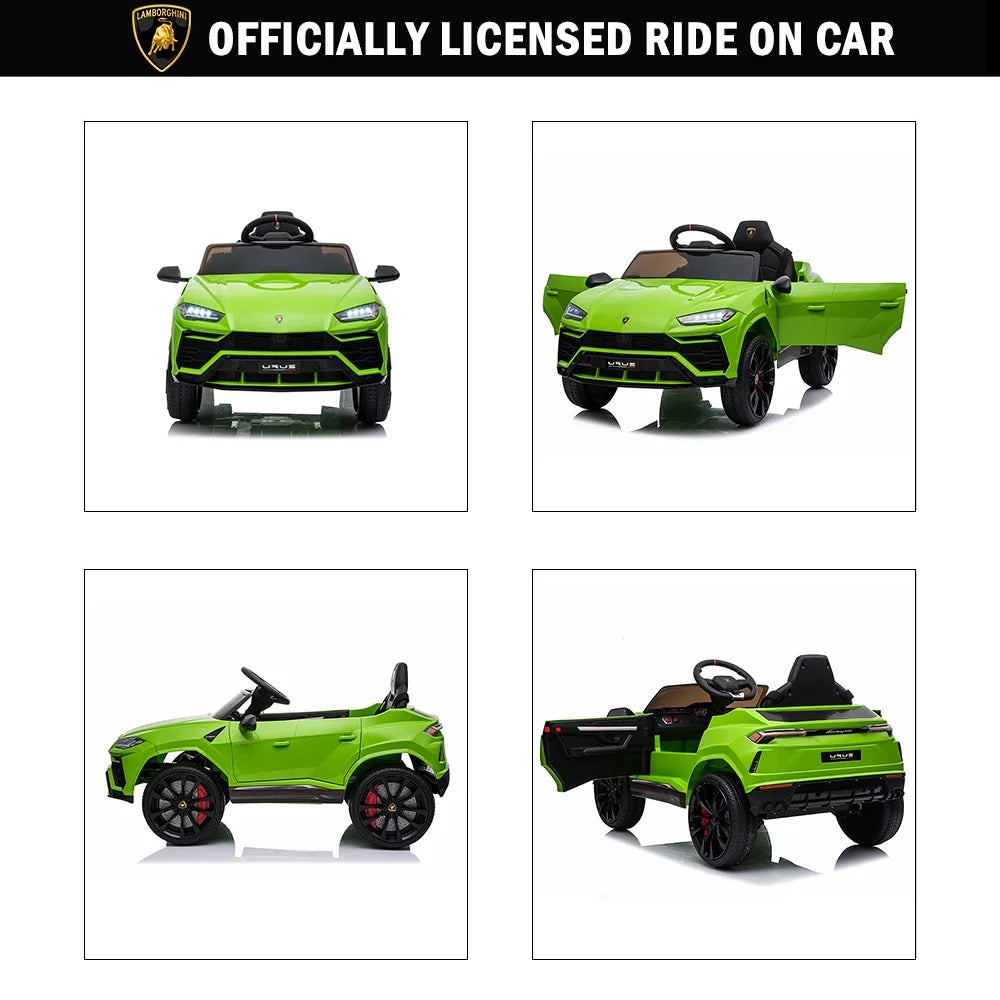 Lamborghini 12V Kids Electric Cars, Battery Powered Ride on Cars with Remote Control, Toddler Ride on Toys for 3+Years Olds Girls Boys, Green