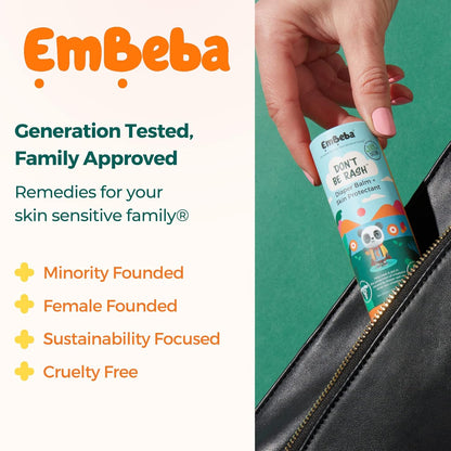 Natural Diaper Rash Cream for Baby with Sensitive Skin | Travel Friendly Baby Rash Ointment with Built-In Diaper Balm Stick Roll-On Applicator, All over Herbal Skin Care, 1 Pack