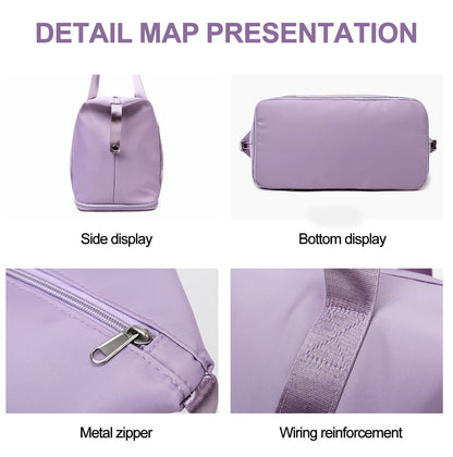 Weekender Bags for Women, Travel Bag Carry on Gym Bag, Travel Duffle Bag with Wet Dry Pocket/Front Phone Pocket/Trolley Sleeve Pocket, Purple