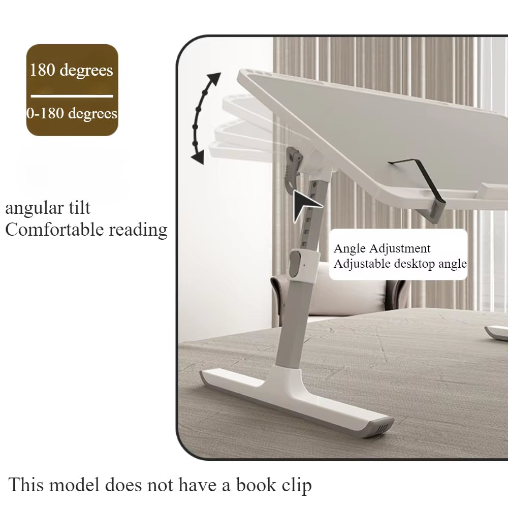 Foldable Laptop Bed Tray Table, Height and Angle Adjustable Laptop Bed Table, Laptop Table for Bed/Sofa/Sofa Chair/Floor, Laptop