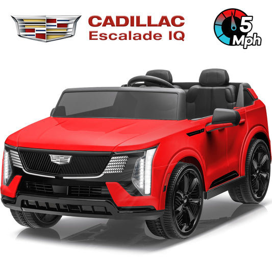 Cadillac Escalade IQ 24V Kids Ride on Car, 2 Seater Battery Powered Electric Vehicle W/ Remote Control(Red)