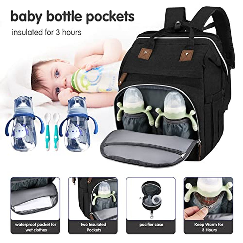 Diaper Bag Backpack, Baby Diaper Bags, Baby Shower Gifts, with Portable Diaper Pad