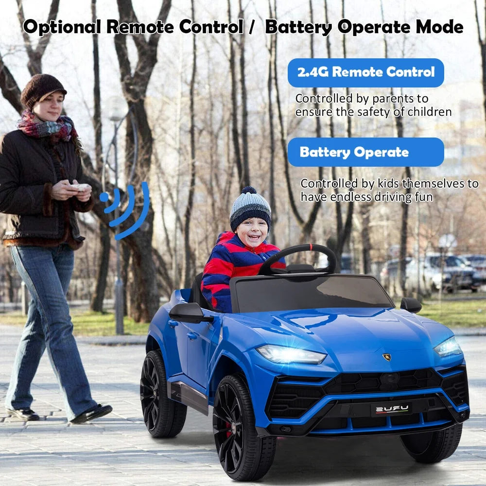 Lamborghini 12V Kids Electric Cars, Battery Powered Ride on Cars with Remote Control, Toddler Ride on Toys for 3+Years Olds Girls Boys, Blue